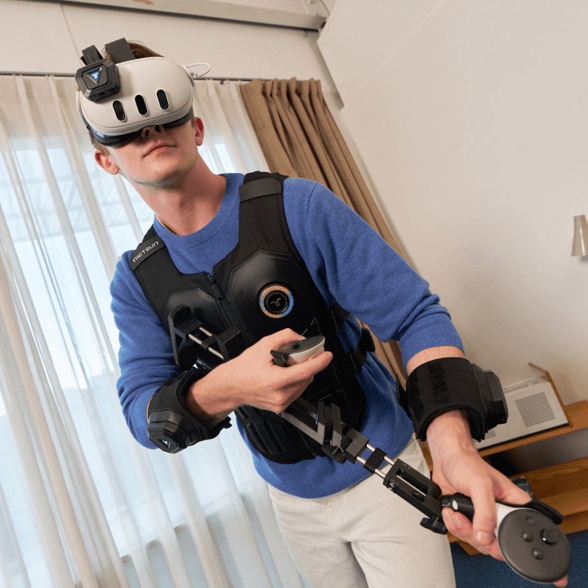 Person wearing VR headset